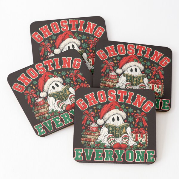 Item preview, Ghosting Everyone Christmas Cute Ghost Reading Book Cozy Xmas designed and sold by mari-kayden.