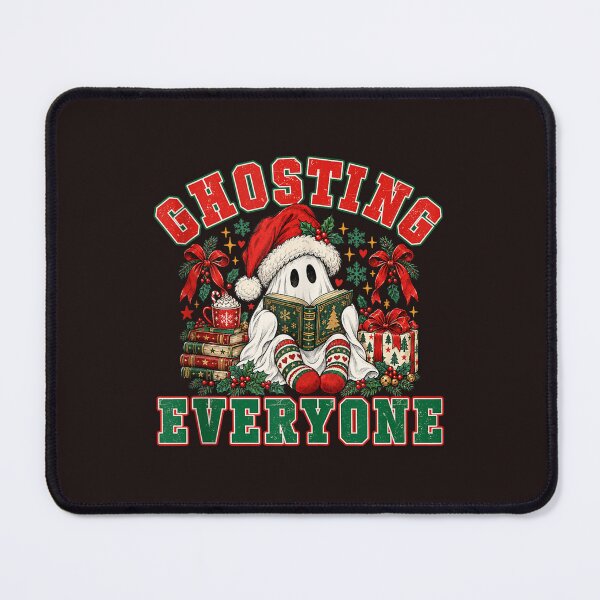 Item preview, Ghosting Everyone Christmas Cute Ghost Reading Book Cozy Xmas designed and sold by mari-kayden.