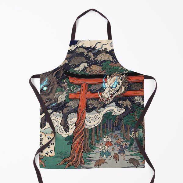 Item preview, Japanese Ukiyo-e Boar Monster at Torii Gate - Yokai Art designed and sold by manbou-japan.