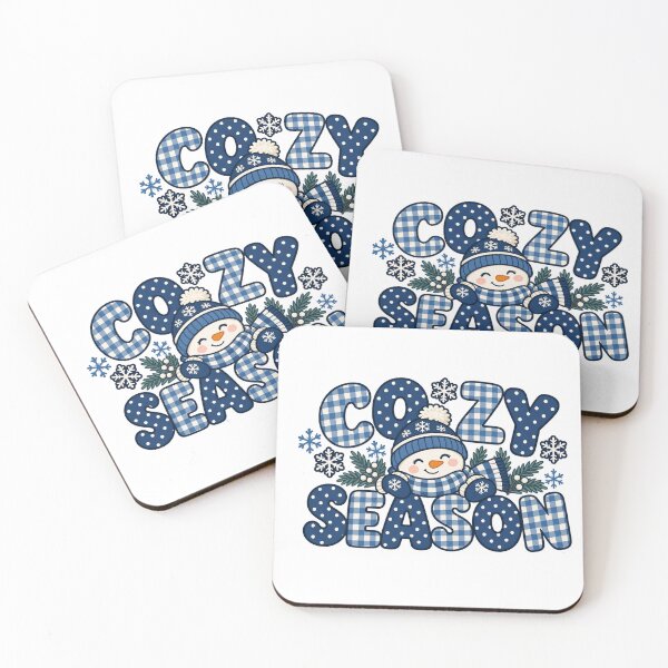 Item preview, Cozy Season Blue Gingham Snowman Lettering designed and sold by skyartdesign.