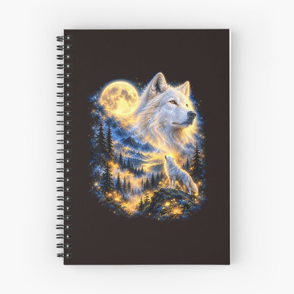 Item preview, Celestial Wolf Howling Full Moon Fantasy Mountain Forest Wildlife designed and sold by mari-kayden.