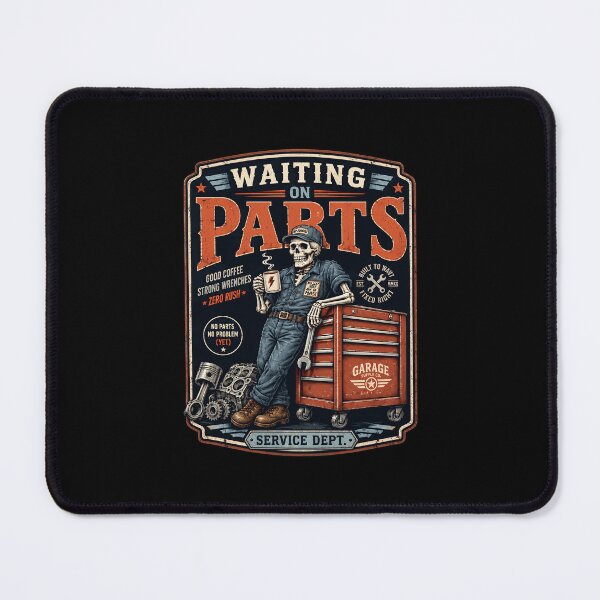 Item preview, Waiting On Parts Mechanic Skeleton Coffee designed and sold by netimdomains.