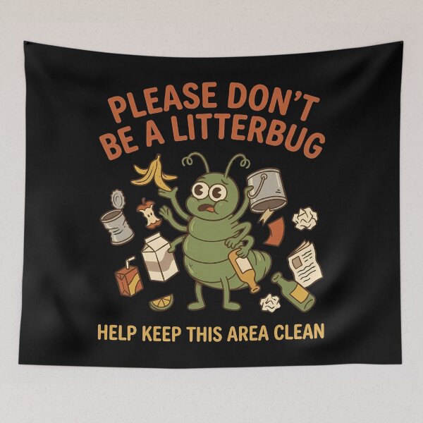 Item preview, Retro Please Don't Be a Litterbug Cartoon designed and sold by OwenFuhrman.