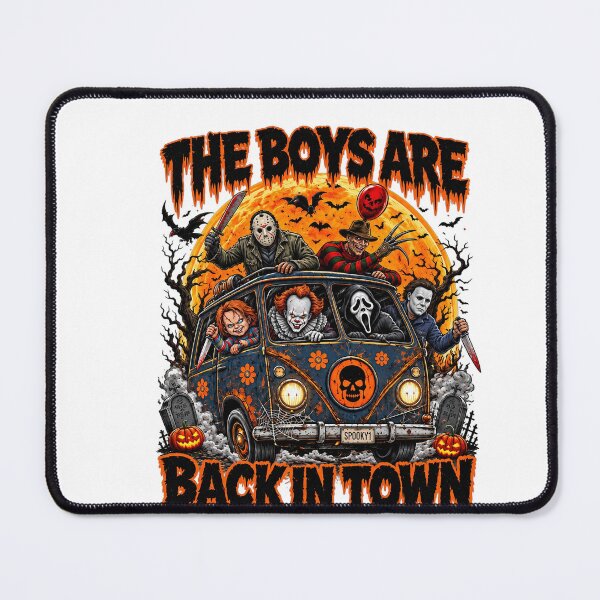 Item preview, The Boys Are Back In Town Horror Villains In Van Halloween Graphic designed and sold by dartoffofo⭐⭐⭐⭐⭐.