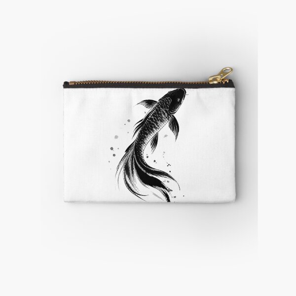 Item preview, Black Koi Fish Ink Brush Painting designed and sold by Avenuse style.