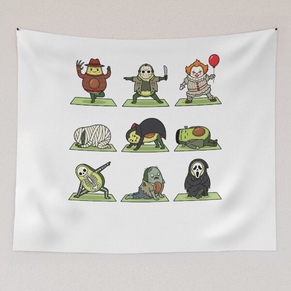 Item preview, Horror Movie Avocado Yoga Poses Halloween Spooky Fitness Humor designed and sold by winterroseaa.