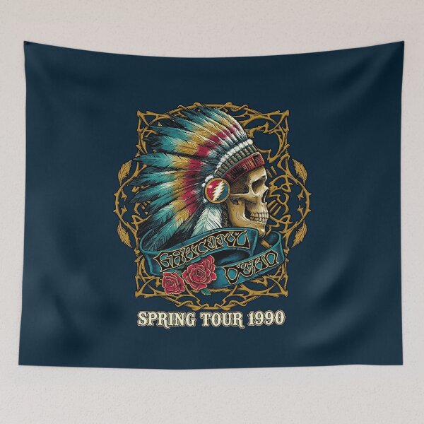 Item preview, Spring Tour 1990 Feather Skull Design designed and sold by IowanOutfitter.