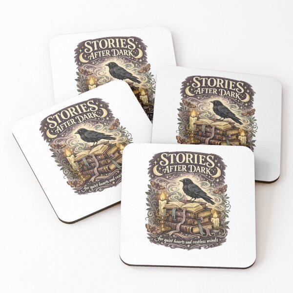 Item preview, Stories After Dark Raven Books Dark Academia Gothic Reading Cottagecore Art designed and sold by inkoutninja.