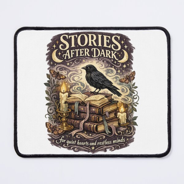Item preview, Stories After Dark Raven Books Dark Academia Gothic Reading Cottagecore Art designed and sold by inkoutninja.