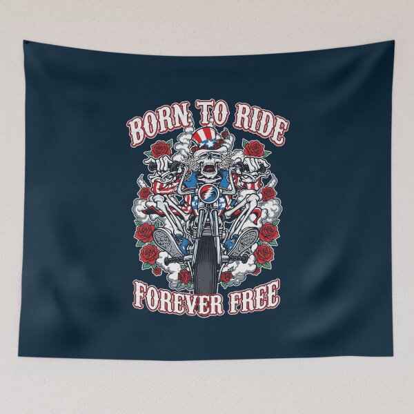 Item preview, Born to Ride Forever Free Skeleton Bike designed and sold by IowanOutfitter.