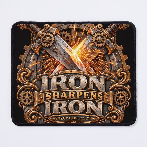 Item preview, Iron Sharpens Iron, Proverbs 27:17 Christian Steampunk Style designed and sold by TheBibleStop.