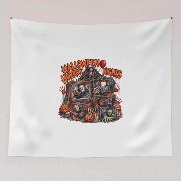 Item preview, Halloween Horror Nights Icons Emerging From Vintage TVs Graphic designed and sold by dartoffofo⭐⭐⭐⭐⭐.
