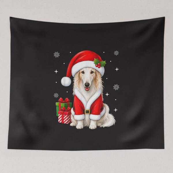 Item preview, Borzoi Dog Christmas Santa Cute Festive Xmas Gift designed and sold by kiralynstration.