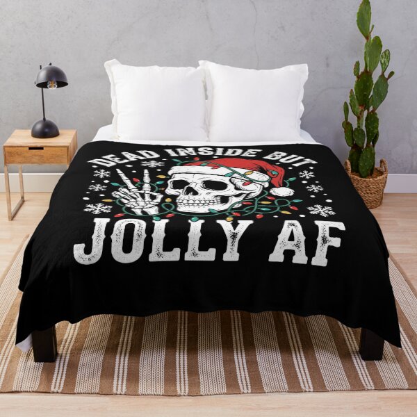 Item preview, Dead Inside But Jolly AF Christmas Skull Sarcastic Holiday Humor designed and sold by winterroseaa.