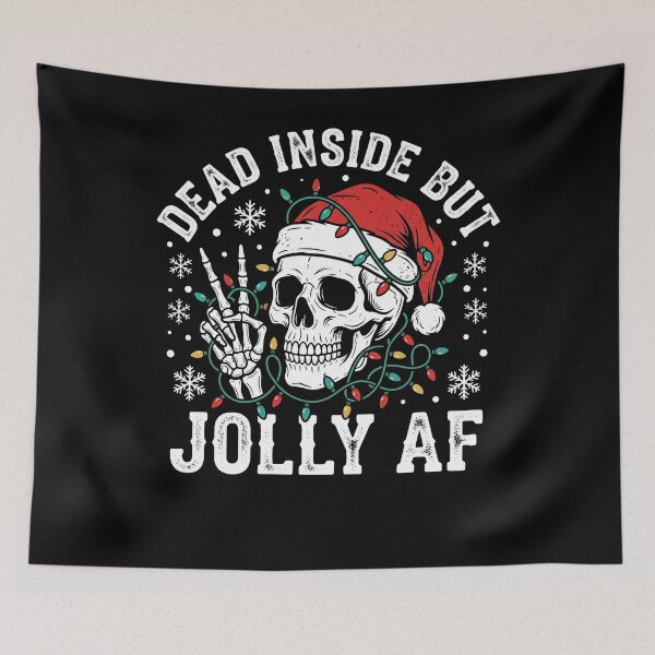 Item preview, Dead Inside But Jolly AF Christmas Skull Sarcastic Holiday Humor designed and sold by winterroseaa.