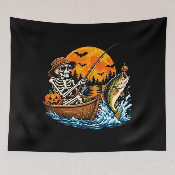 Item preview, Halloween Skeleton Fishing Largemouth Bass designed and sold by VioletNance.