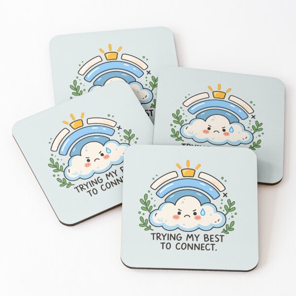 Item preview, Trying My Best to Connect | Cute WiFi Cloud Humor designed and sold by MrDev.