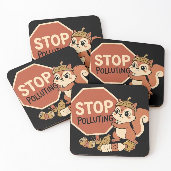 Item preview, Stop Polluting Cute Angry Squirrel Cartoon designed and sold by OwenFuhrman.