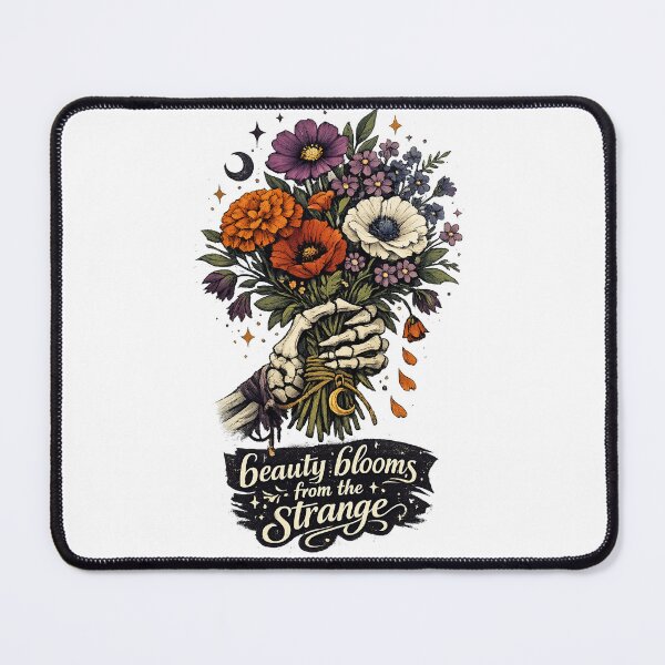 Item preview, Beauty Blooms From the Strange Gothic Floral Skeleton Hands Dark Botanical Art designed and sold by inkoutninja.
