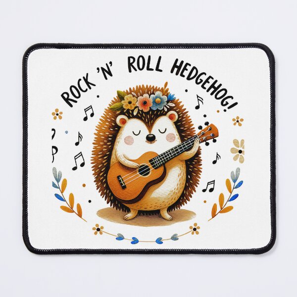 Artikelvorschau, Rock 'N' Roll-Igel spielt Gitarre – Verspieltes Design entworfen und verkauft von DEC02.