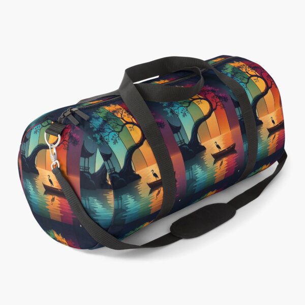 Item preview, A Multicolored Sunset Landscape with a Majestic Bird with Tree Reflecting in a Tranquil Water Asia Art Digital Illustration designed and sold by Matt_Smith.
