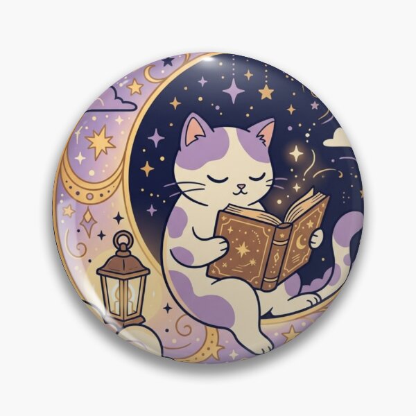 Item preview, Midnight Reading Cat – Magical Moon Book Illustration designed and sold by meghnad.