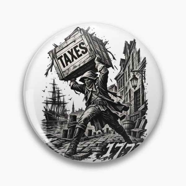 Item preview, Boston Tea Party 1773 Throw Taxes Street Art Stencil Design designed and sold by KippyMcCall.