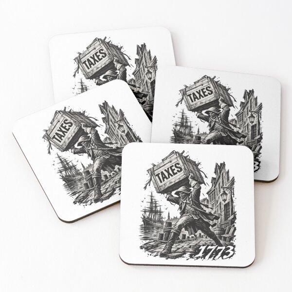 Item preview, Boston Tea Party 1773 Throw Taxes Street Art Stencil Design designed and sold by KippyMcCall.