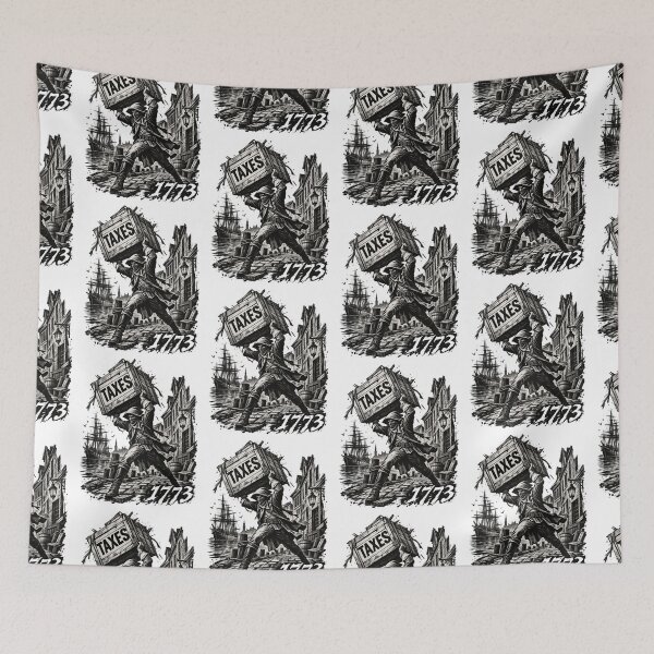 Item preview, Boston Tea Party 1773 Throw Taxes Street Art Stencil Design designed and sold by KippyMcCall.