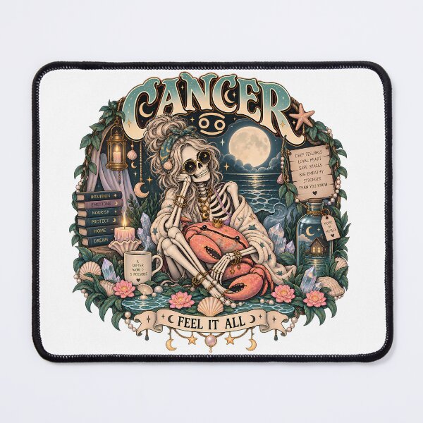 Item preview, Cancer Zodiac Skeleton – Feel It All Celestial Astrology Art designed and sold by NinthLantern.