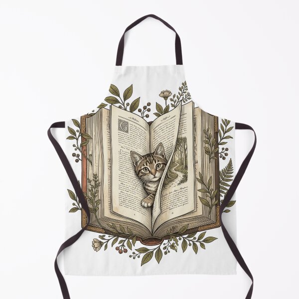 Item preview, Cat Inside a Story – Botanical Book Lover Art designed and sold by meghnad.