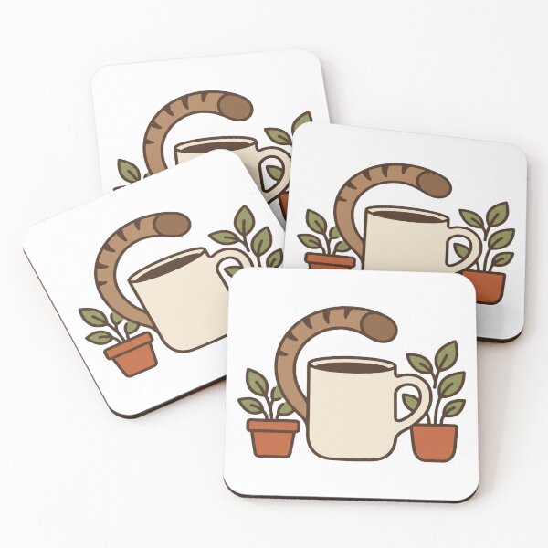 Item preview, Coffee Cats & Green Leaves – Minimal Lifestyle Graphic designed and sold by meghnad.