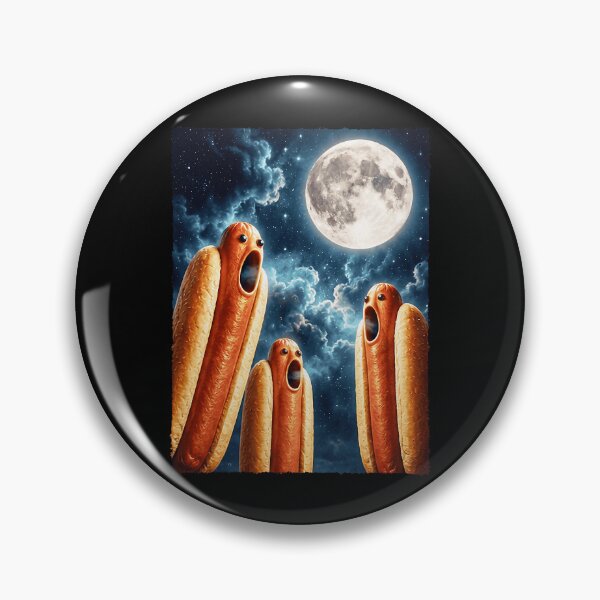 Item preview, Funny Hot Dogs Howling at Full Moon Space designed and sold by nryum.