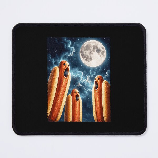 Item preview, Funny Hot Dogs Howling at Full Moon Space designed and sold by nryum.