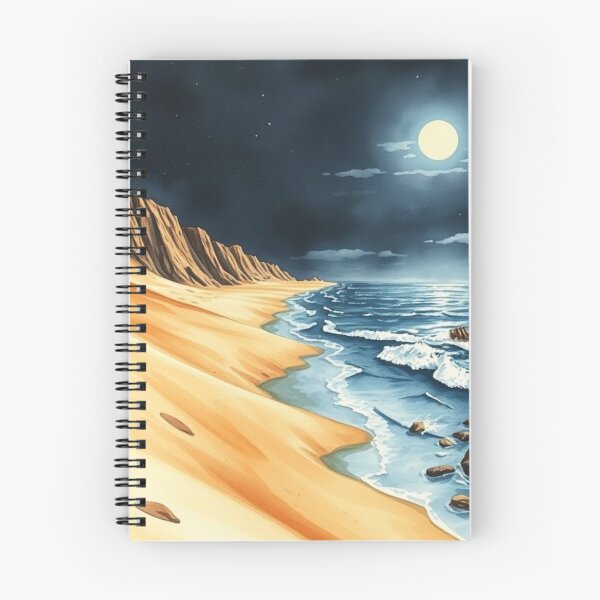 Item preview, Moonlit Shipwreck Beach Night Coastal Landscape Art designed and sold by EllDAV777.