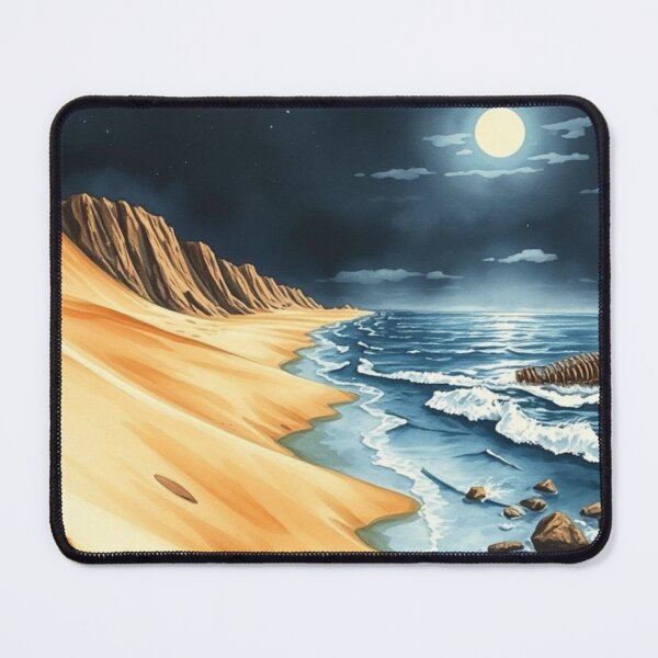 Item preview, Moonlit Shipwreck Beach Night Coastal Landscape Art designed and sold by EllDAV777.