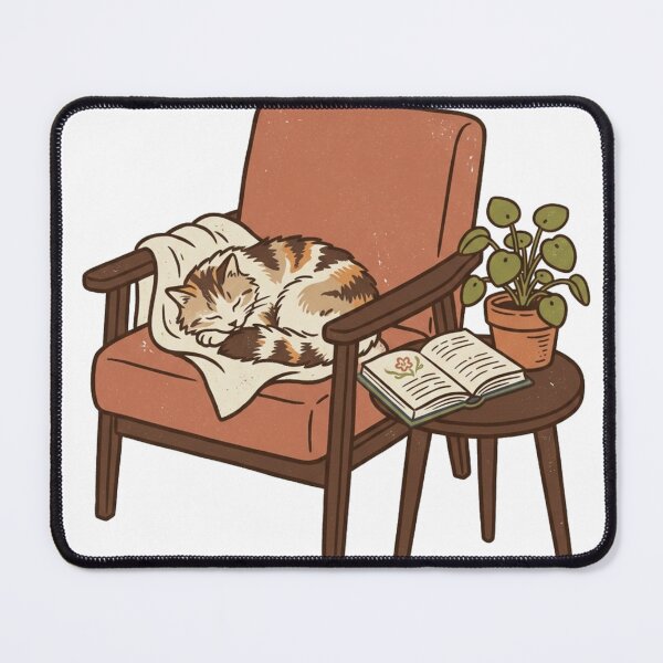 Item preview, Tiny Reading Nook – Cozy Cat & Book Illustration designed and sold by meghnad.