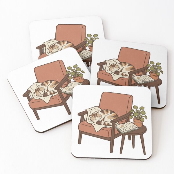 Item preview, Tiny Reading Nook – Cozy Cat & Book Illustration designed and sold by meghnad.