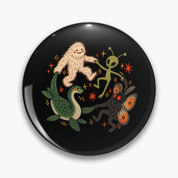 Item preview, Dancing Cryptids Bigfoot Alien Mothman Loch Ness designed and sold by a-turner-paint.