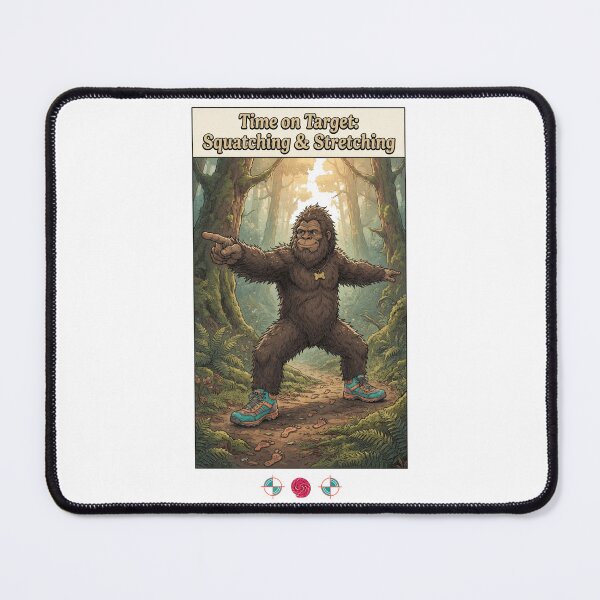 Item preview, Time on Target: Squatching & Stretching Funny Bigfoot Yoga Design designed and sold by Whimsy Trail Co.