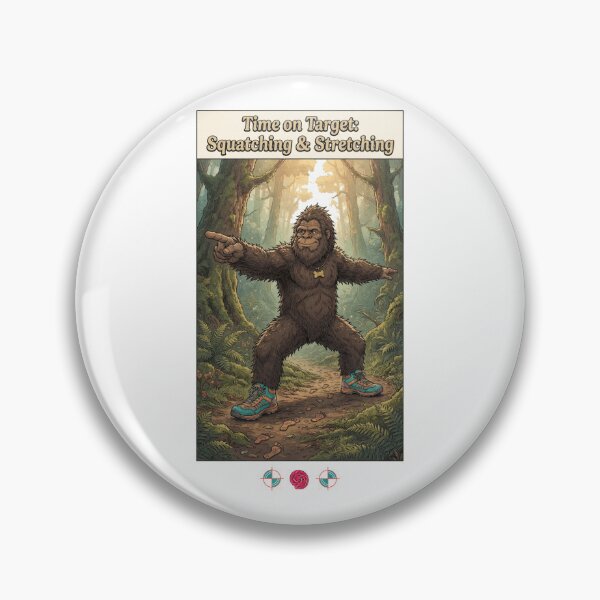 Item preview, Time on Target: Squatching & Stretching Funny Bigfoot Yoga Design designed and sold by Whimsy Trail Co.