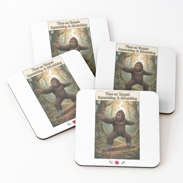 Item preview, Time on Target: Squatching & Stretching Funny Bigfoot Yoga Design designed and sold by Whimsy Trail Co.