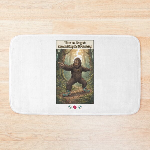 Item preview, Time on Target: Squatching & Stretching Funny Bigfoot Yoga Design designed and sold by Whimsy Trail Co.