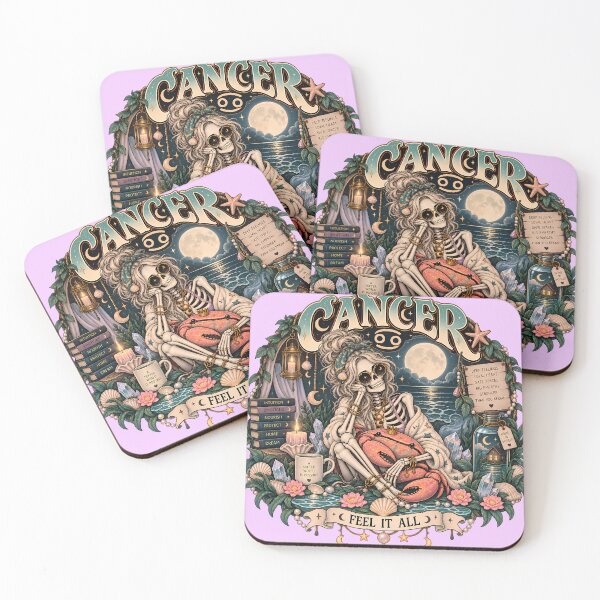 Item preview, Cancer Zodiac Skeleton in Color – Feel It All Celestial Astrology Art designed and sold by NinthLantern.