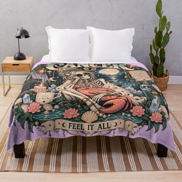 Item preview, Cancer Zodiac Skeleton in Color – Feel It All Celestial Astrology Art designed and sold by NinthLantern.
