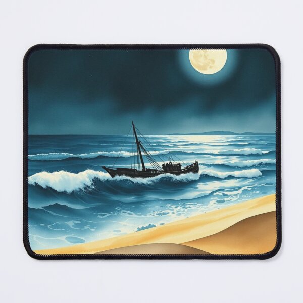 Item preview, Shipwreck Beach Night Coastal Landscape Art designed and sold by EllDAV777.