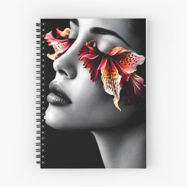 Item preview, Surreal Flower Petal Eyelashes Art Portrait | Custom Prints designed and sold by UrbanTempleArt.