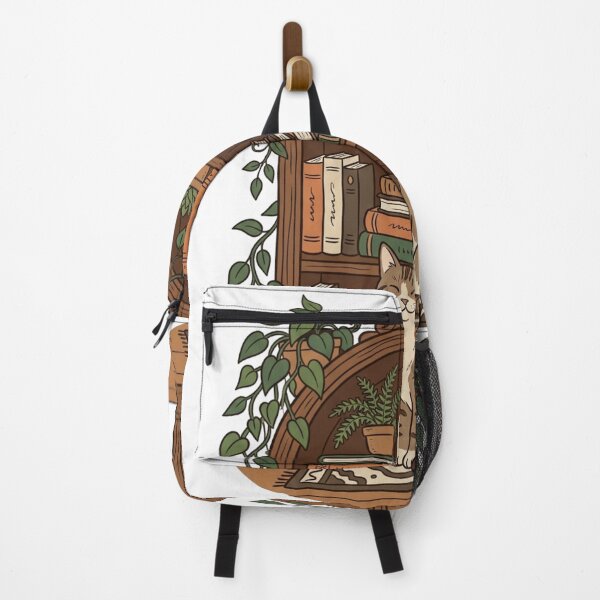 Item preview, The Cat Library Garden – Whimsical Bookish Cat Art designed and sold by meghnad.