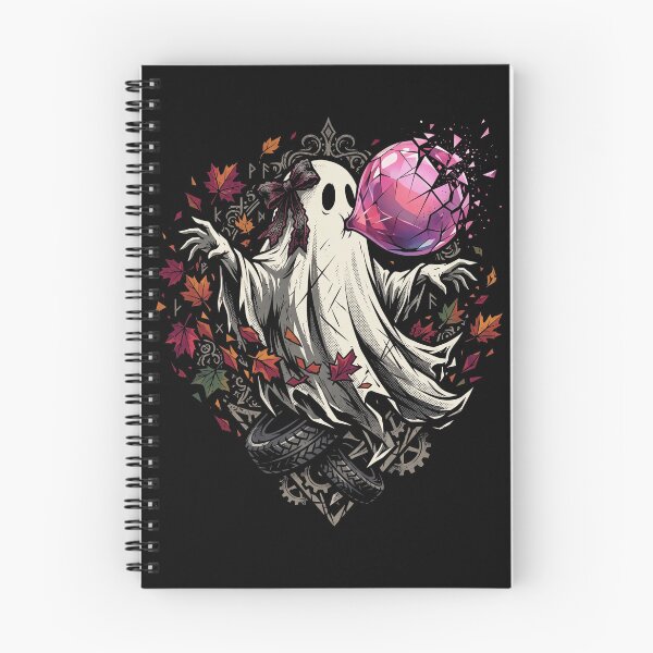 Item preview, Gothic Ghost with Pink Crystal Autumn Leaves Halloween Art designed and sold by ArcaneArtistry.