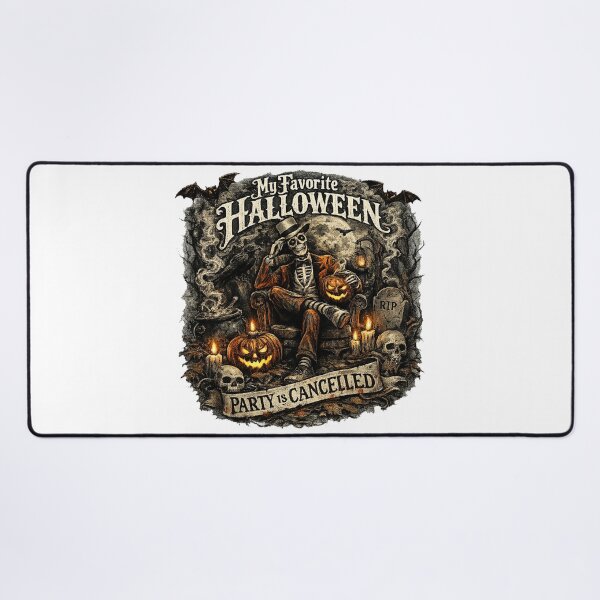 Item preview, My Favorite Party is Cancelled Halloween Skeleton Spooky designed and sold by QuiteOrbit.